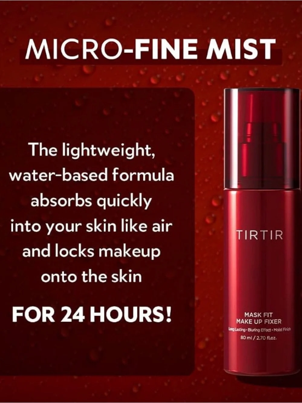 TIRTIR Mask Fit Makeup Fixer & Waterproof Setting Spray Duo — Red and Pink